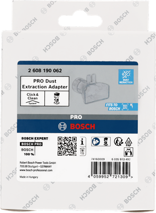 Bosch PRO tolmuimeja adapteri pakend.